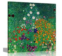 Flower Garden by Gustav Klimt Canvas Pictures Wall Art Prints Home Decor Hanging Photos Impressionism 86 x 86 cm (34 x 34 inches)