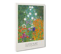Flower Garden By Gustav Klimt Canvas Print | Gallery Wrapped 30mm Frame Wall Art | 20x14 inches | Ready to Hang | Classic Floral Picture | Living Room Bedroom Lounge Office