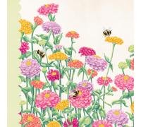 Flower garden, garden planner, plant log, notebook journal, zinnias, wildflowers, cut flower - JuniBerry Art co - hand drawn artistic cover - dot grid paper, 162 pages