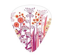 Flower Garden Guitar Picks Picks 12 Pack with Thin Box,Garden Pink Florals Buds Leaves Swirls Romantic Modern Art,Special Guitar Plectrums Gift Set for Guitarist,Purple Coral Light Pink