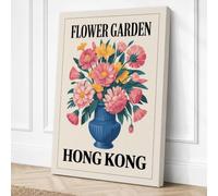 Flower Garden Hong Kong Canvas Wall Art Print 24x16 Inch (61 x 41 cm)