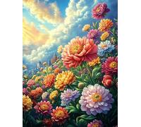 Flower Garden Under A Magical Sky 1000 Piece Premium Jigsaw Puzzle Scenery Science Fiction For Men Educational Decompression Adults Anxiety Memory Care Mothers Valentines Wooden 1000 PCS