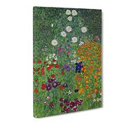 Flower Garden Vol.2 By Gustav Klimt Canvas Print | Gallery Wrapped 30mm Frame Wall Art | 24x16 inches | Ready to Hang | Classic Floral Picture | Living Room Bedroom Lounge Office