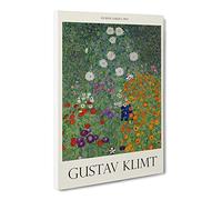 Flower Garden Vol.2 By Gustav Klimt Canvas Print | Gallery Wrapped 30mm Frame Wall Art | 30x20 inches | Ready to Hang | Classic Floral Picture | Living Room Bedroom Lounge Office