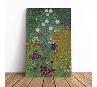 Flower Garden Vol.2 By Gustav Klimt | Canvas Wall Art Print | Framed & Ready to Hang Picture | Modern Home Decor for Living Room, Bedroom, Kitchen or Office | 24x16 Inches