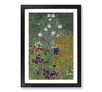 Flower Garden Vol.2 by Gustav Klimt Framed Print | A2 Black Framed Wall Art | Ready to Hang | Modern Floral Picture | Living Room Bedroom Lounge Office