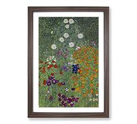 Flower Garden Vol.2 by Gustav Klimt Framed Print | A2 Walnut Framed Wall Art | Ready to Hang | Modern Floral Picture | Living Room Bedroom Lounge Office