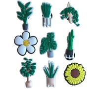 Flower & Gardening Clog Charms - Nature-Inspired Shoe Accessories with Daisy, Sunflower, Tulip, Bee & Plant Designs - Cute Garden Shoe Charms for Clogs (House Plant Mix - 9PCS)