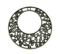 Flower Garland Earrings Connector Charms For Wire Wrapping Crafts, 41x41mm, Antique Bronze Color, 2 Pieces