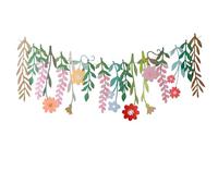 Flower Garland - Wildflowers, Spring Flower Banner for Wedding, Birthday, Garden Party - Wildflower Wall Decor - Indoor & Outdoor Backdrop Decoration - 3M
