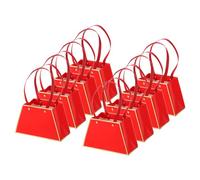 Flower Gift Bags for Bouquet, 8 Pack Portable Flower Bouquet Wrapping Hand Bags Boxes with Handles for Florist Christmas Thanksgiving Day Birthday Weddings Ceremony, White(Red)
