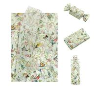 Flower Gift Wrapping Tissue Paper, 50pcs Bird Parrot Peacock Butterfly Leaf Flower Patterns Art Papers Vintage Wildflower Tissue Paper for DIY Crafts Birthday Baby Shower Wedding Bridal Shower