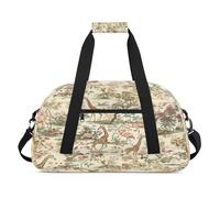 Flower Giraffes Flamingos Duffel Bags for Women Men Kids Girls Boys Overnight Weekender Travel Bag 24L Sport Gym Duffel Bag Practice Tote Carry Bag