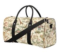Flower Giraffes Flamingos Travel Duffle Bag for Women Men Girls Boys Weekend Overnight Bags 22.7 L Tote Cabin Luggage Bag for Sports Gym Yoga