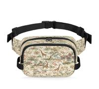 Flower Giraffes Flamingos Waist Bag Multifunction Pack for Travel Sport Running Fanny Pack Bumbag Pouch Purse Belt Bag for Women Men Kids Girls Boys