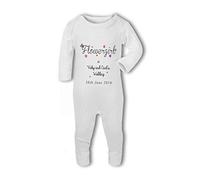 Flower Girl at Bride and Grooms Wedding with Personalised Name and Date - Baby Romper Suit - 3-6 Months