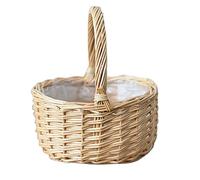 Flower Girl Basket, Hand Woven Small Braided Basket With Handles, Retro Sturdy Flower Girl Baskets Portable Compact Wedding Flower Girl Gifts For Wedding, Hallway, Home Decor And Living Room