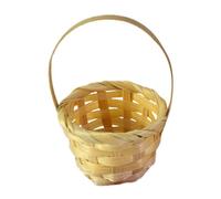 Flower Girl Basket - Wedding Ceremony Basket, Rustic Handwoven Design | Satin Roses with Elegant Lace, Portable and Lightweight for Home Decor, Picnic, Garden, Floral Arrangements, Desktop