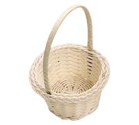 Flower Girl Basket - Wicker Heart Shaped With Handle | Easter Candy Storage Basket | Wedding Flower Arrangement