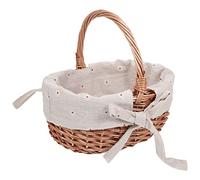 Flower Girl Basket Wicker Rattan Basket Willow Handwoven with Handle Candy for Wedding Birthday Party Picnic Laundry for Daily Use
