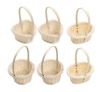Flower Girl Basket - Wicker Rattan Flower Basket With Handle | Heart Shaped Handwoven Basket With Handles | Easter Candy Basket Storage Basket | Small Woven Basket For Wedding Flower Arrangement