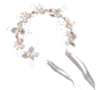 Flower Girl Crowns for Weddings - Handmade Elegant Pearls Headpiece for Flower Girl - Adjustable Garland Headdress, Multifunctional Portable Hair Accessory for Daily Wear