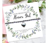 Flower Girl Heart Bracelet & Eucalyptus Thank You Card