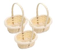 Flower Girl Heart Shaped Rattan Basket - Wicker With Handle | Easter Candy Storage Basket For Weddings And KZFS Parsm