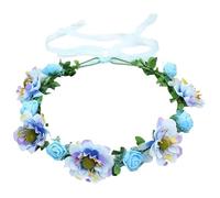 Flower Girl Pearl Hair Vine Girls Crown Flower Wreath Hairband Kids Bridal Floral Headband Headwear Accessories Birthday Wedding(P4)