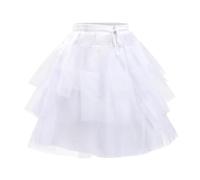 Flower Girl Petticoat,3 Layers Tutu Skirt Half Slip Crinoline Skirts & Skorts Hoopless Net Petticoat Fluffy Kids Underskirt for Girls Wedding Birthday Dress Bridesmaid Wedding Party White