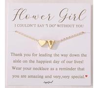 Flower Girl Proposal Gift Initial A-Z Letter Necklace Cute for Little Girls Wedding & Bridal Shower, 17.72 inches, Copper, No Gemstone