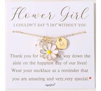 Flower Girl Proposal Gift Initial A-Z Letter Necklace Cute for Little Girls Wedding & Bridal Shower, 17.72 inches, Copper, No Gemstone