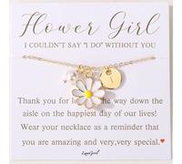 Flower Girl Proposal Gift Initial A-Z Letter Necklace Cute for Little Girls Wedding & Bridal Shower, 17.72 inches, Copper, No Gemstone