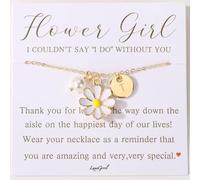 Flower Girl Proposal Gift Initial A-Z Letter Necklace Cute for Little Girls Wedding & Bridal Shower, 17.72 inches, Copper, No Gemstone