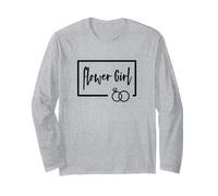 Flower Girl - Wedding Day Bride Cursive Cute Pretty Floral Long Sleeve T-Shirt