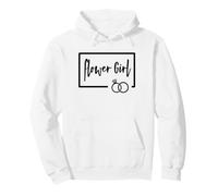 Flower Girl - Wedding Day Bride Cursive Cute Pretty Floral Pullover Hoodie