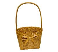 Flower Girls Basket,Hand Woven Wicker Flower Basket with Handle - Wedding Basket Ornament, Woven Flower Girl Basket for Wedding Decoration