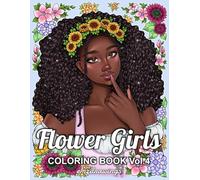 Flower Girls Volume 4: Coloring Book For Adults and Teens Featuring Unique Portrait Illustrations with Detailed Floral Designs for Relaxation and Stress Relief (emzdrawings coloring books)