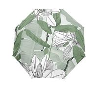 Flower Greet Lake Plant Umbrella Windproof Automatic Foldable Umbrells Auto Open Close for Men Women Kids