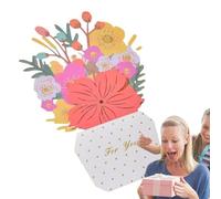 Flower Greeting Card - Elegant Flower Bouquet Appreciation Card with Envelope, Sincere Message for Mom Teacher Wife Sister | Ideal Birthday Gift, Congratulations, Celebration, Stationery