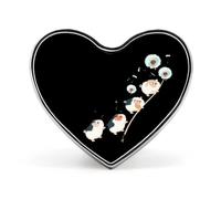 Flower Guinea Pig Dandelion Badge Brooch Heart Shaped Collar Pin for Bag Jacket Clothes Accessories