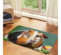 flower guinea pig print Cats Pet Bowl Placemat Pet Feeding Mats for Dogs, Non-Slip PU Leather Tablecloth for Pets