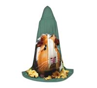 Flower Guinea Pig Print Hooded Wizard Robe Halloween Cloak Medieval Renaissance Cosplay Christmas Party Outfits