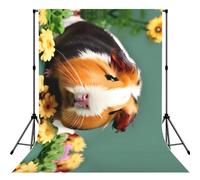 Flower Guinea Pig Print Photo Studio Background 5x7ft Soft Photo Backdrop Curtain For Studio Content Creator Equipment
