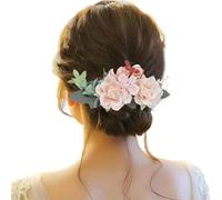 Flower Hair Accessories Artificial Flower Metal Hair Side Combs Slide Clips With Teeth Floral Bows Hairpins Grips Barrettes Clamps Headpieces for Women Wedding Decorative Party Holiday Bun Chignon