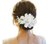 Flower Hair Accessories Artificial Flower Metal Hair Side Combs Slides Clips Floral Wedding Bridal Headpieces Hairpins Barrettes Bun Chignon Accessories for Women Girl Brides Bridesmaids