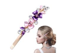 Flower Hair Alloy Hair Tongs with Rhinestones for Girls Vintage Accessories for Weddings, Beach, Excursions, Dance, Elegant for Subtlety and Charm