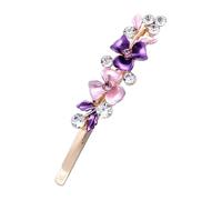 Flower Hair Barrette - Colourful Flower Clip, Metal Alloy Fashion Accessory | Rhinestone Embellished Barrette, Vintage Inspired Flower Design, Perfect for Weddings, Beach, Travel and