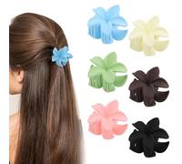 Flower Hair Claw Clips, 6 PCS Nonslip Matte Flower Hair Clip, Cute Flower Hair Jaw Clamp, Strong Hold Hair Clamps Accessories for Thick Thin Hair, Decorative for Girls