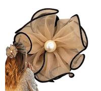 Flower Hair Claw - Flower Hair Clip, Korean Hair Clip with Beads, Non-Slip Women Hair Clips, Fairy Ponytail Hair Holder for Women and Girls, Hair Decoration